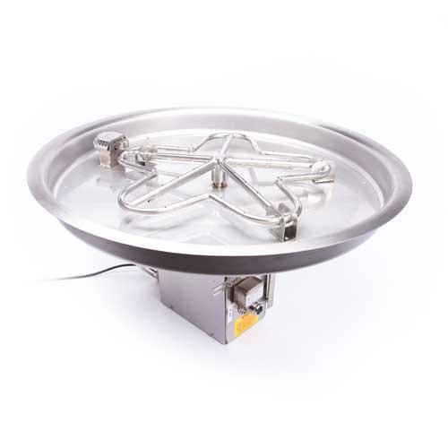 Round Bowl Fire Pit Insert Electronic Ignition On Off