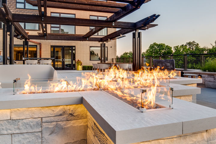 Fire Pit on the roof of a building