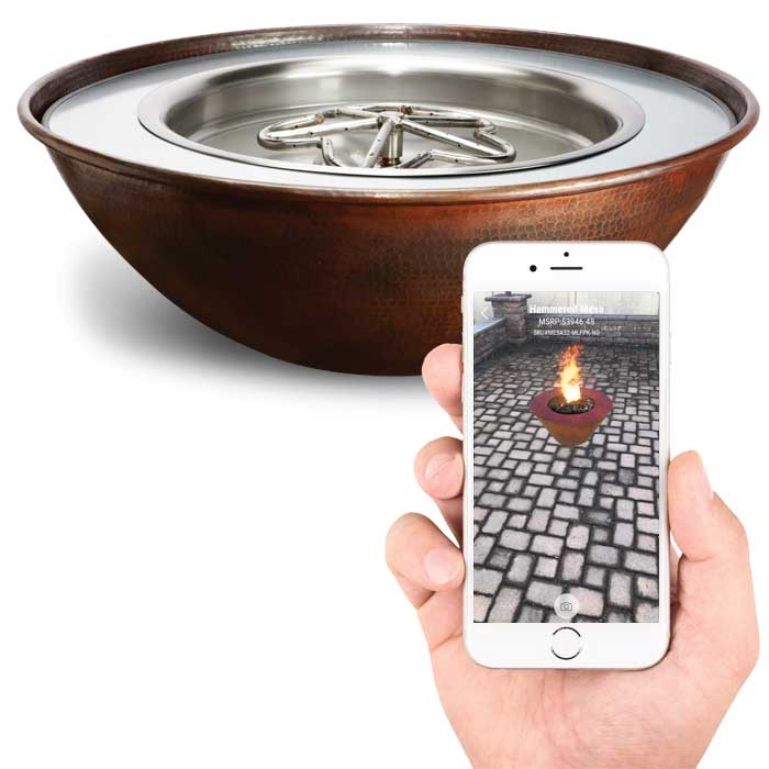 Copper Bowl, Fire and fire and Water Series with AR