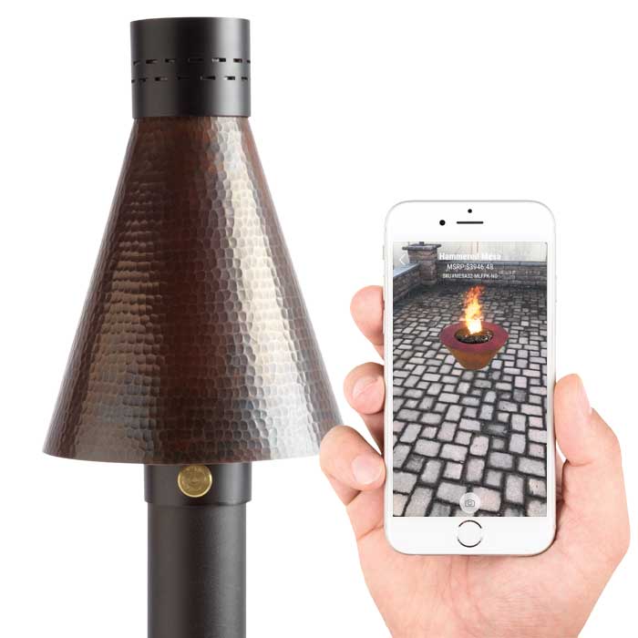 Gas Tiki torch with AR app