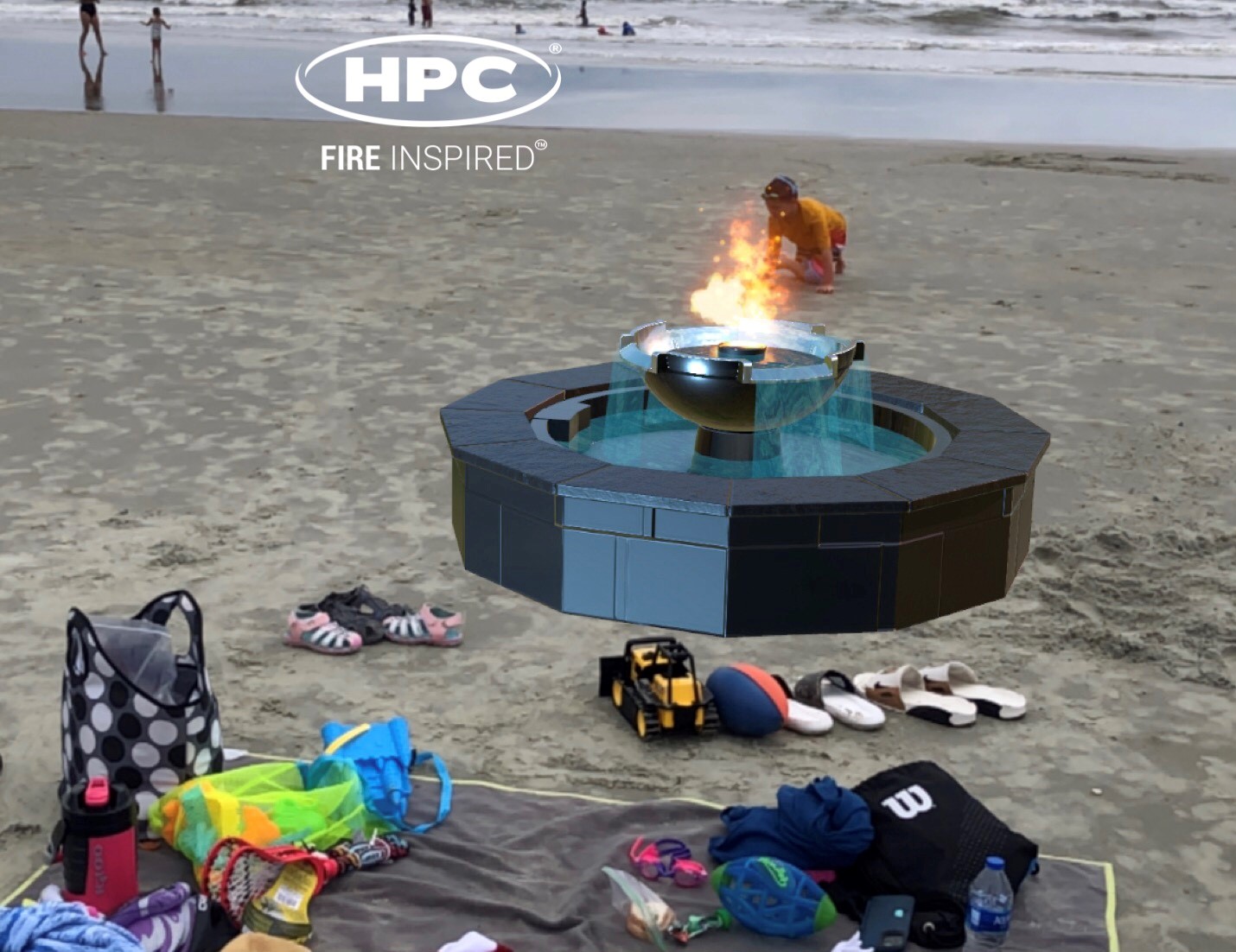 HPC Fire AR App on the beach