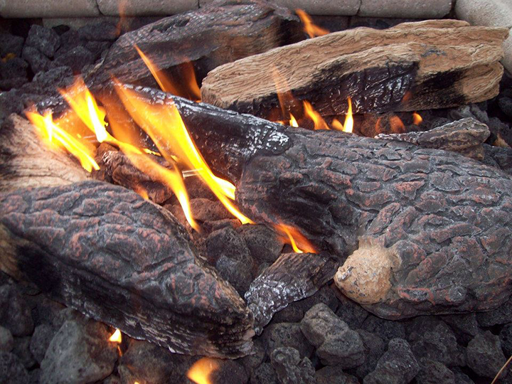 Close-up on a Gas Fire Pits Flame