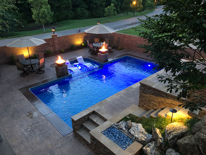 Tempe Copper Fire and Water Features with a pool