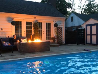 fire pit and pool